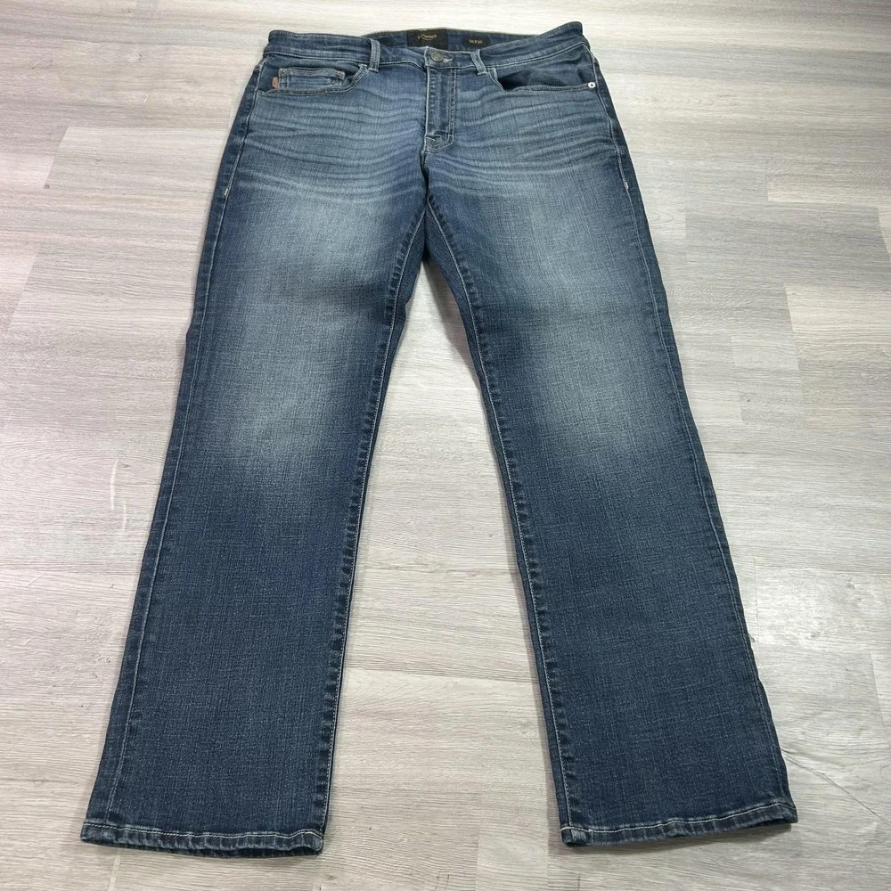 Outpost Makers Slim Straight Jeans Mens 34x30 Blue Stretch Denim Medium Wash